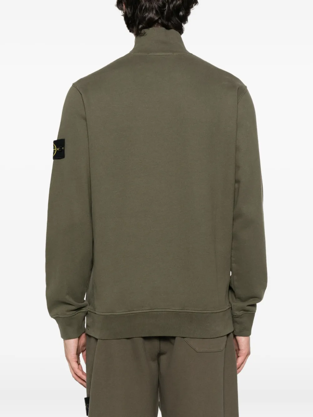 Stone Island 6100028 trui met logopatch en halve rits Groen