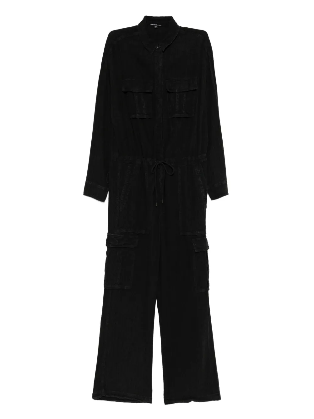 James Perse Cargo jumpsuit Zwart