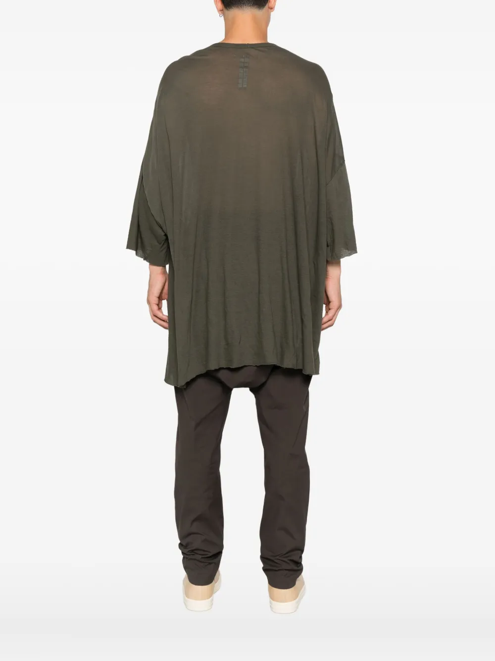 Rick Owens T-shirt met gerafelde afwerking Groen