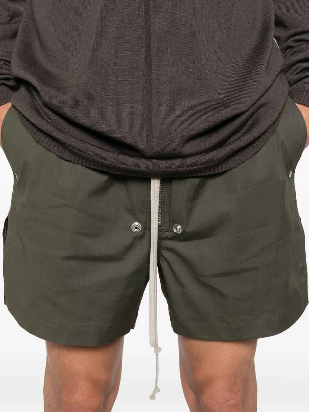 Rick Owens Shorts met trekkoord en ritssluiting Groen