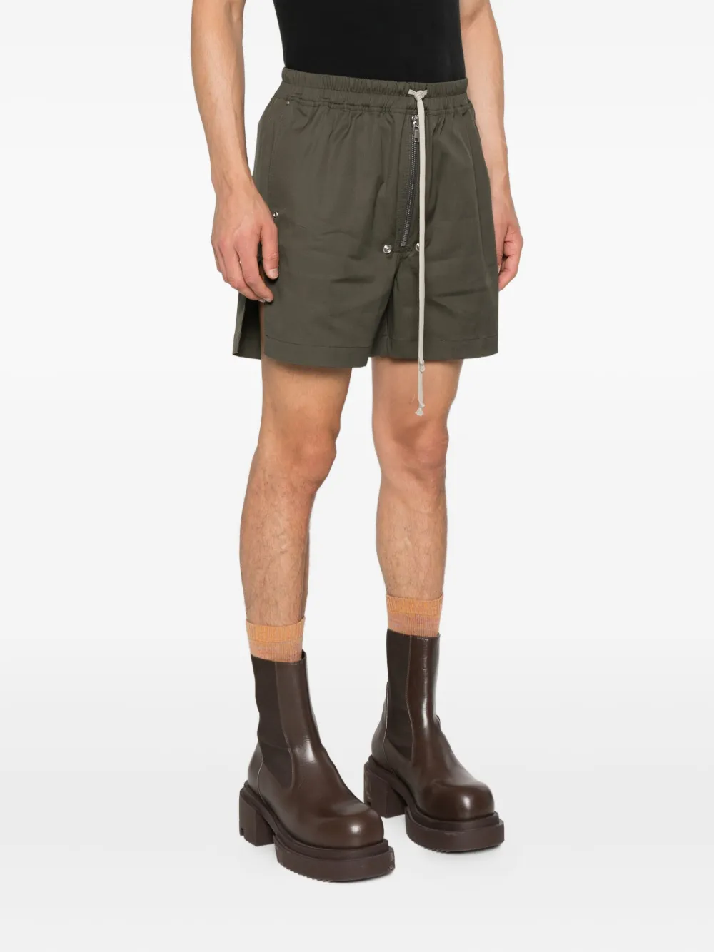 Rick Owens Shorts met trekkoord en ritssluiting Groen