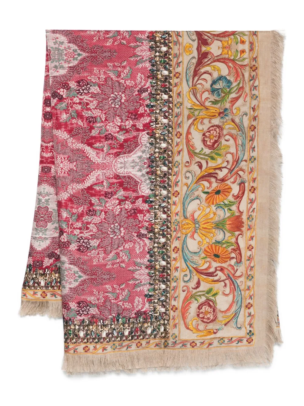 Pierre-Louis Mascia embellished floral-print scarf Roze