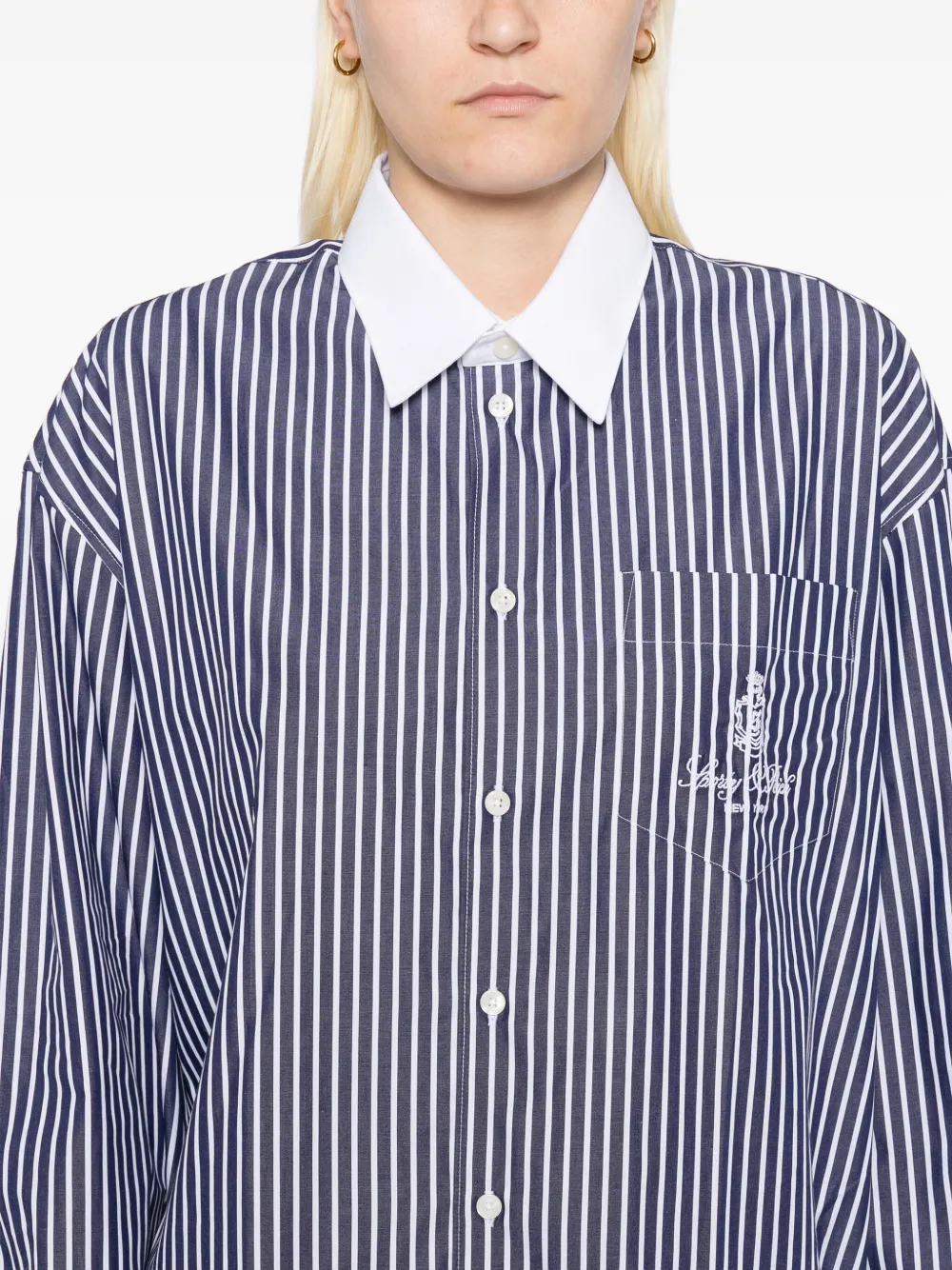 Sporty & Rich Vendome gestreepte blouse Blauw
