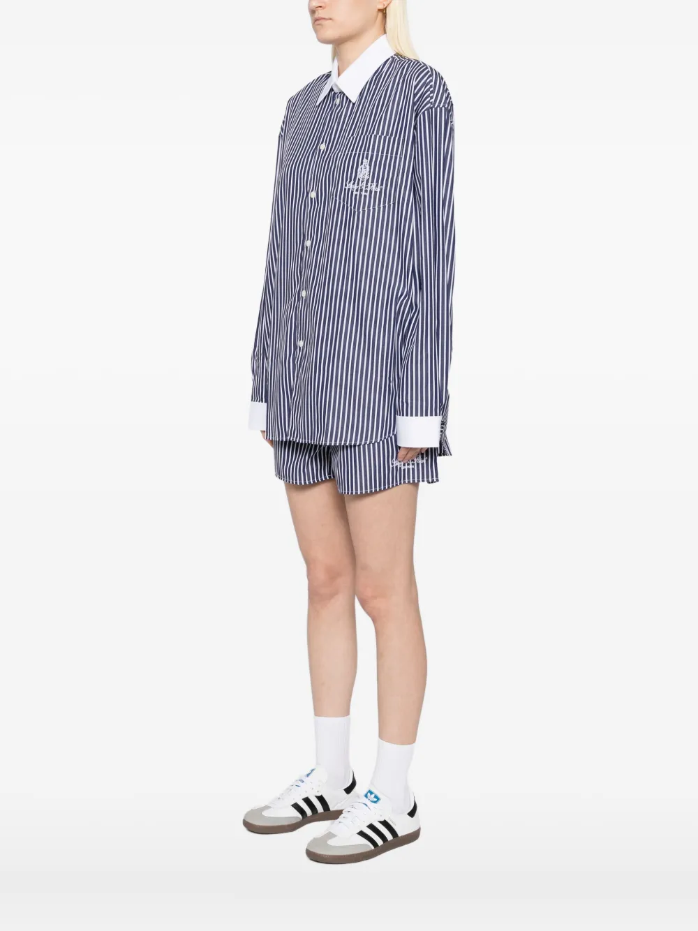 Sporty & Rich Vendome gestreepte blouse Blauw