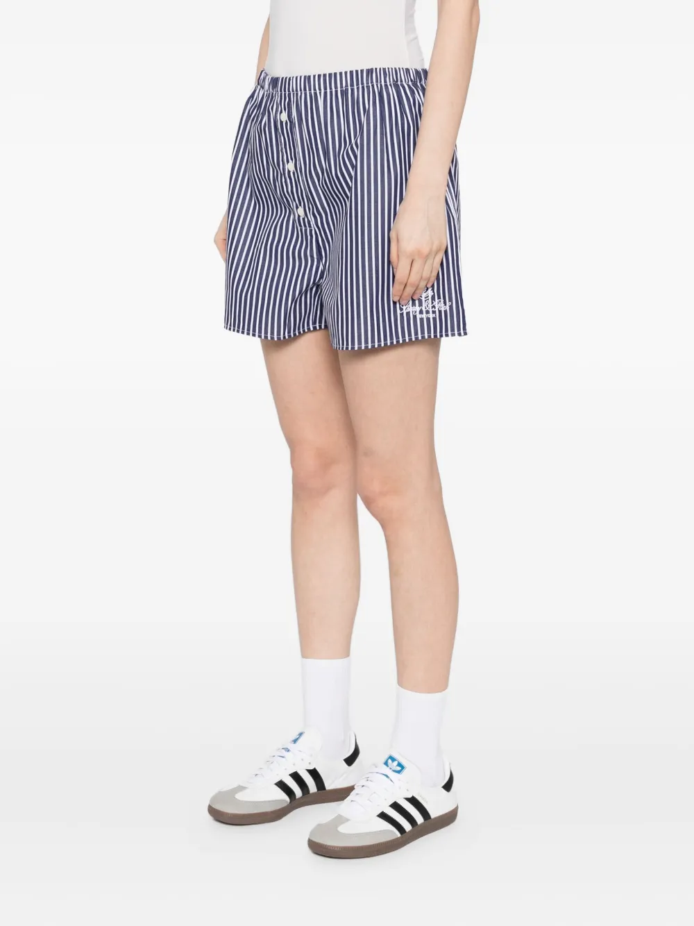 Sporty & Rich Vendome gestreepte shorts Blauw