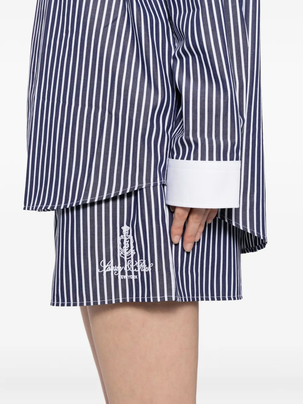 Sporty & Rich Vendome gestreepte shorts Blauw