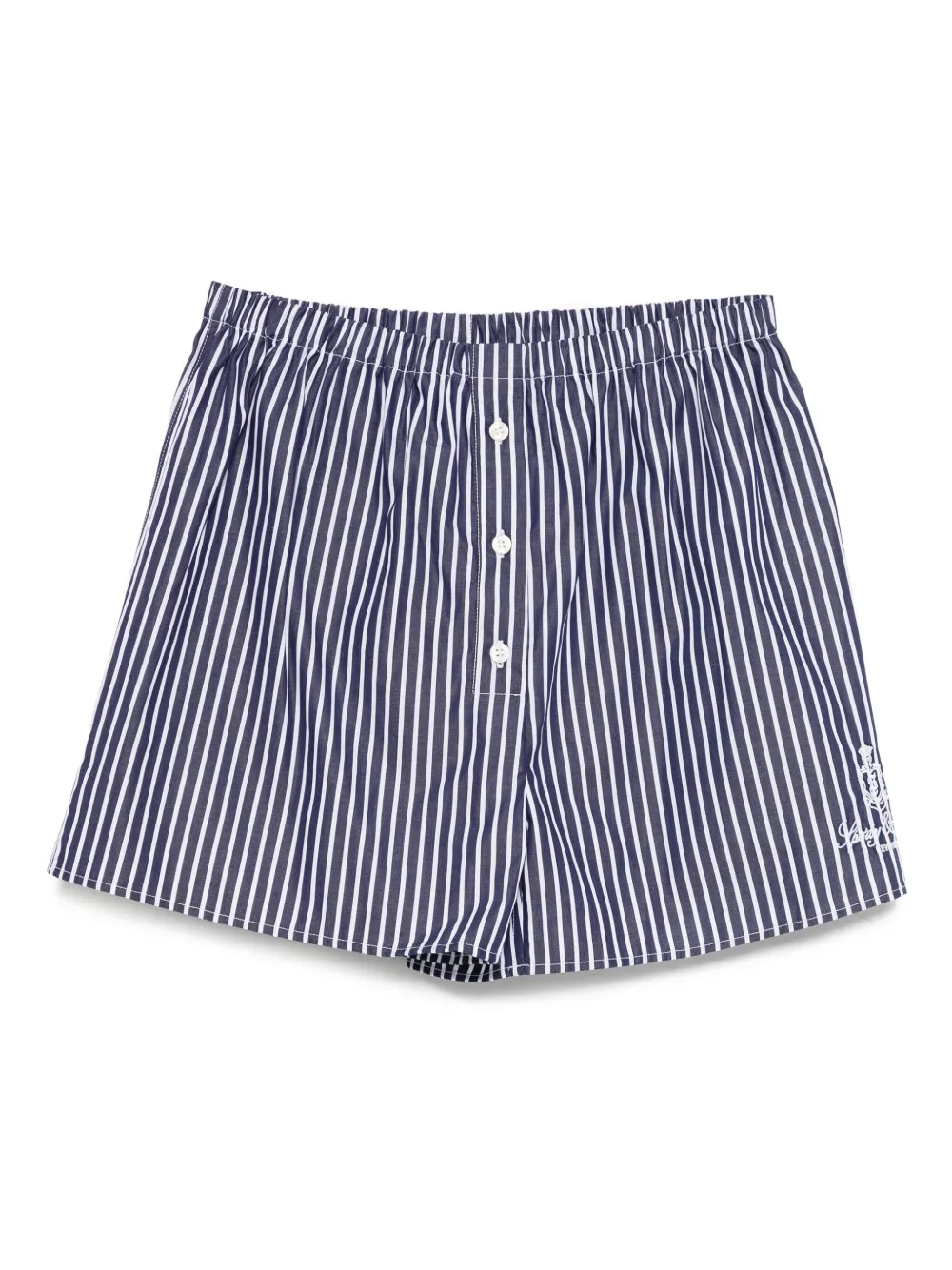 Sporty & Rich Vendome gestreepte shorts Blauw