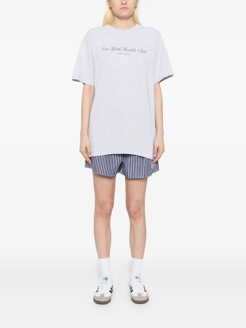 Sporty & Rich New York Health Club T-shirt met grafische print Grijs