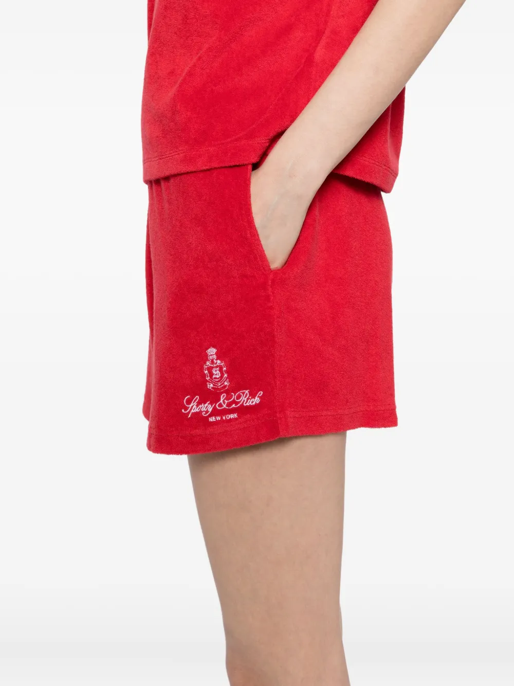 Sporty & Rich Vendome Terry shorts Rood