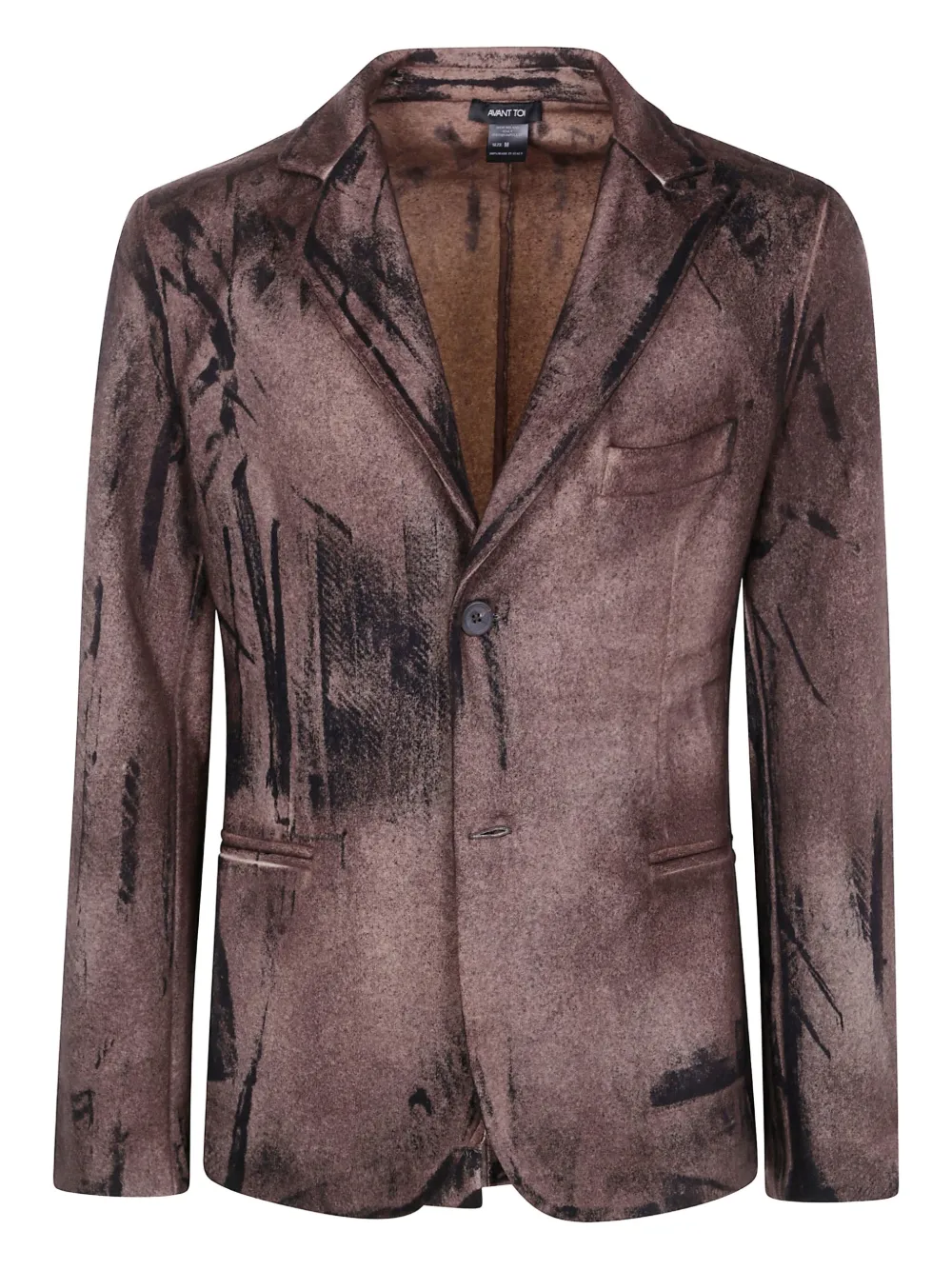 Avant Toi abstract-print wool blazer | Brown | Image 1