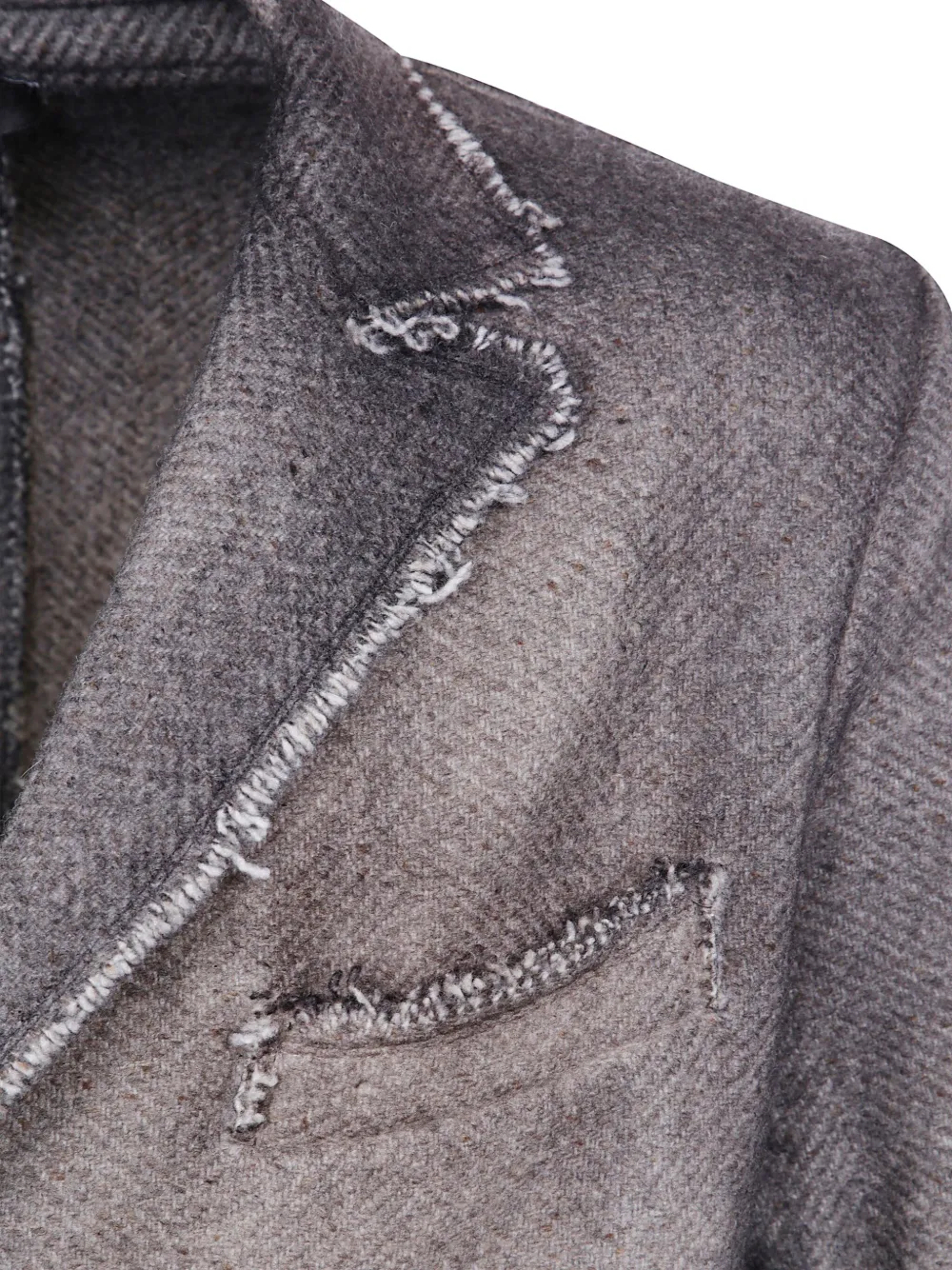 Avant Toi Wollen blazer met franje Grijs
