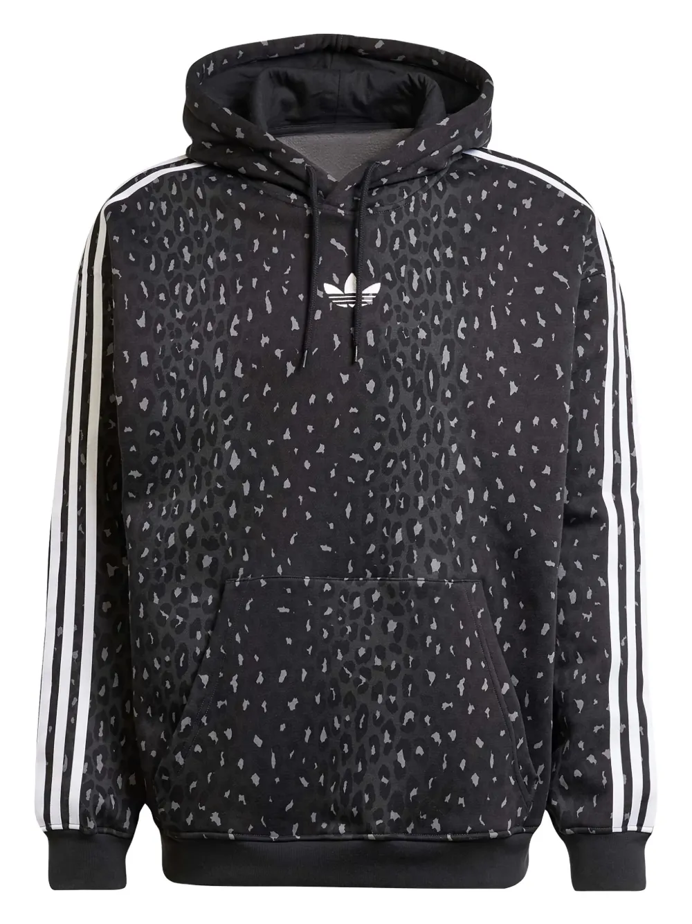 adidas Hoodie met luipaardprint en drie strepen Zwart
