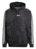 adidas leopard-print three-stripe hoodie - Black