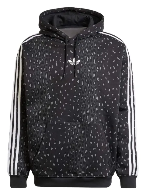 adidas leopard-print three-stripe hoodie