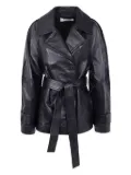 Róhe belted double-breasted leather jacket - Black