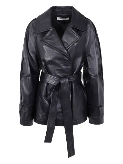 Róhe belted double-breasted leather jacket
