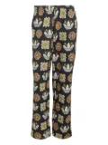 adidas graphic-print track pants - Black