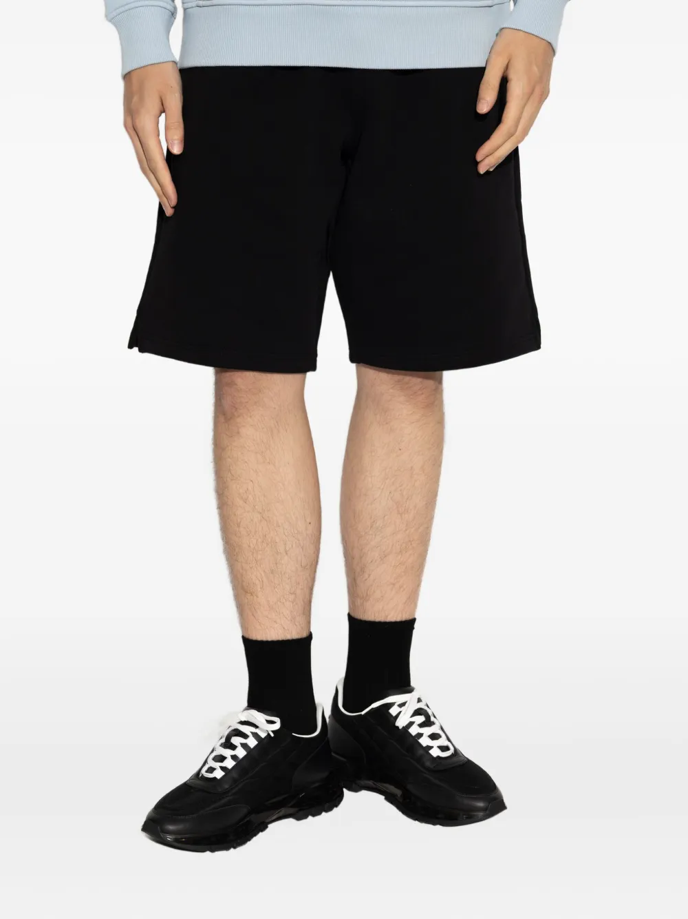 AMI Paris drawstring-waistband side-pockets shorts Zwart