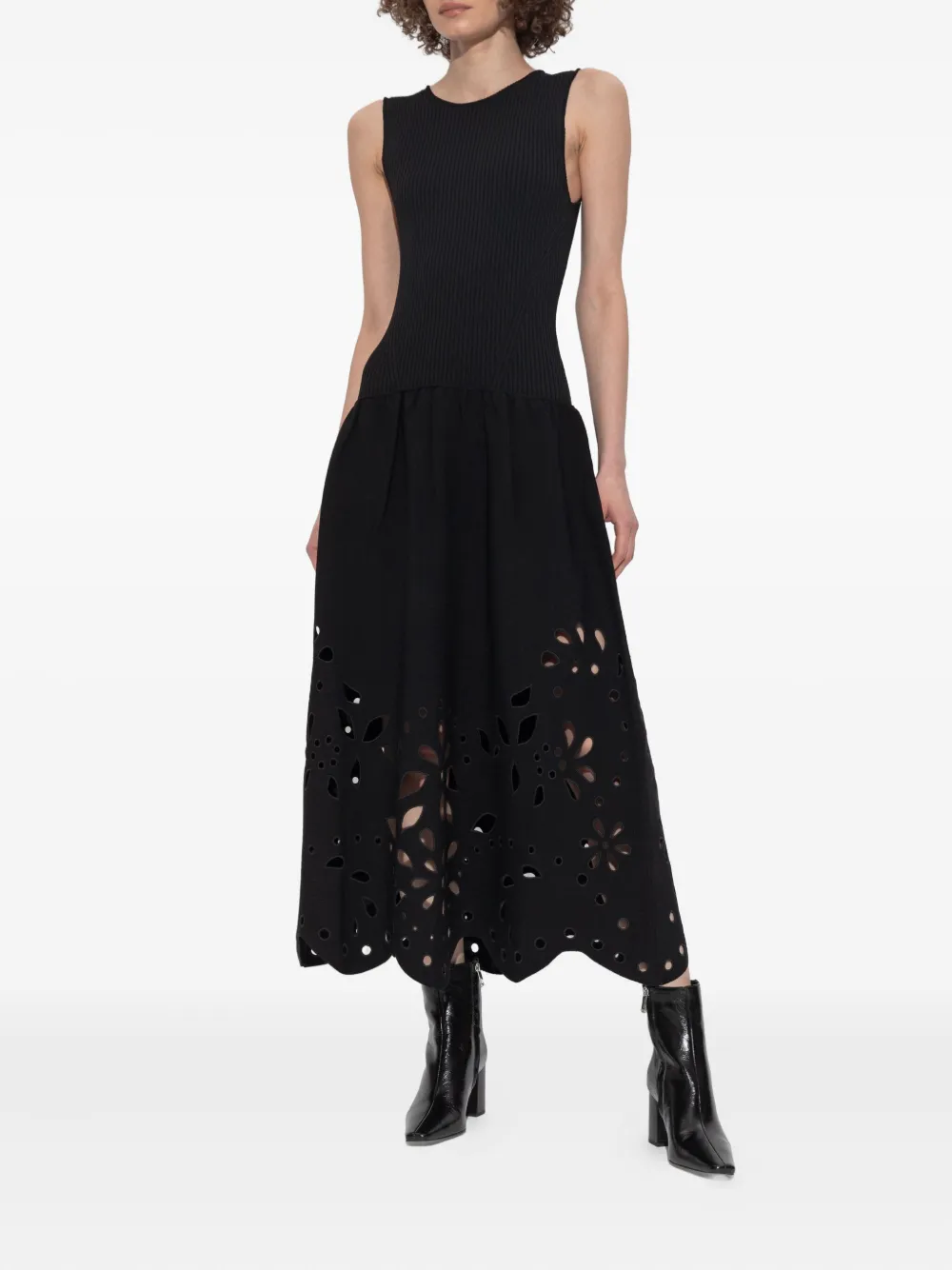 Ulla Johnson floral-cutout dress Zwart