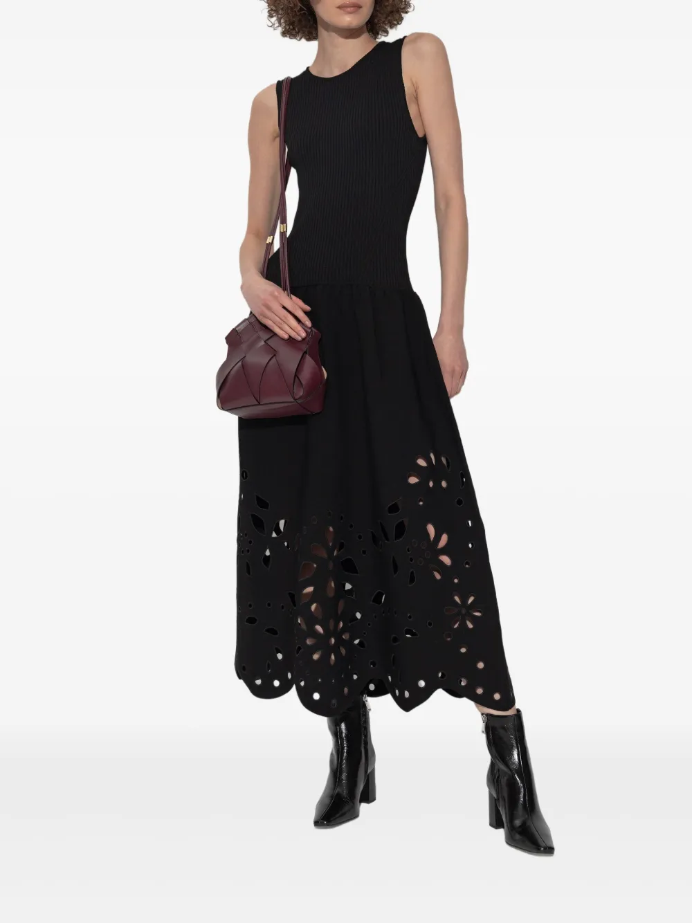 Ulla Johnson floral-cutout dress Zwart