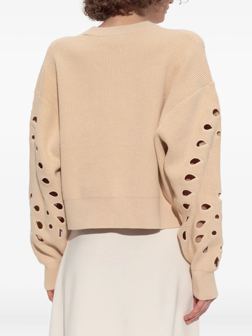 Ulla Johnson Vanessa geribbelde trui met uitgesneden details Beige