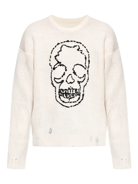 Zadig&Voltaire skull-embroidered distressed sweater