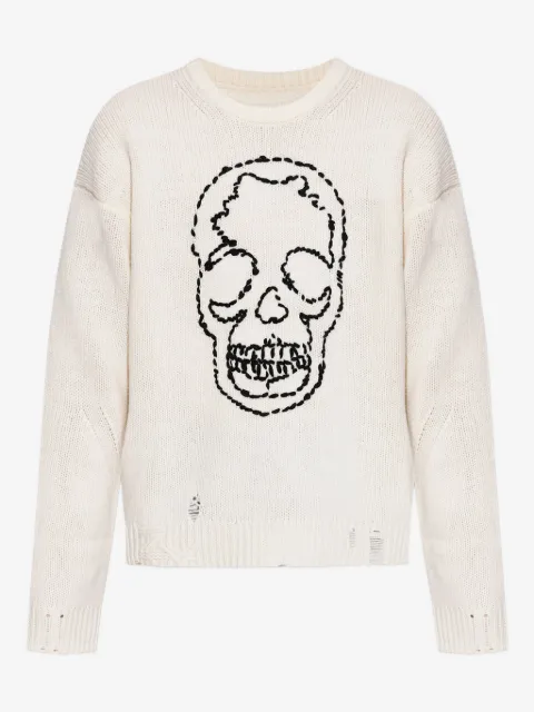 Zadig&Voltaire skull-embroidered distressed sweater