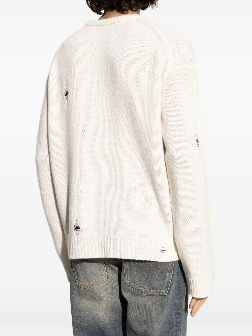 Zadig&Voltaire Gerafelde trui met geborduurde doodskop Beige