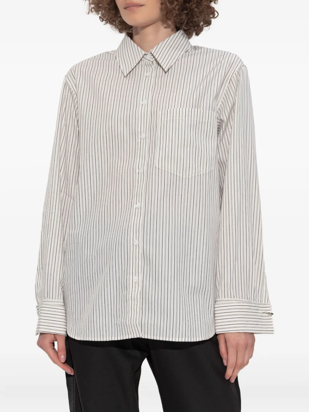 Zadig&Voltaire striped pin-cuff shirt Beige
