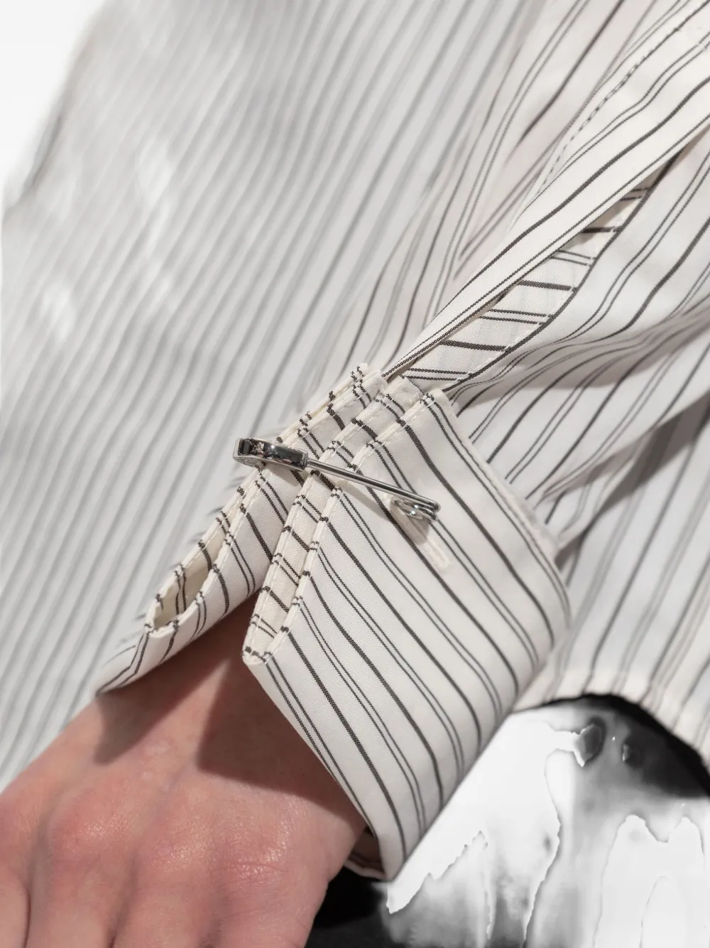 Zadig&Voltaire striped pin-cuff shirt Beige
