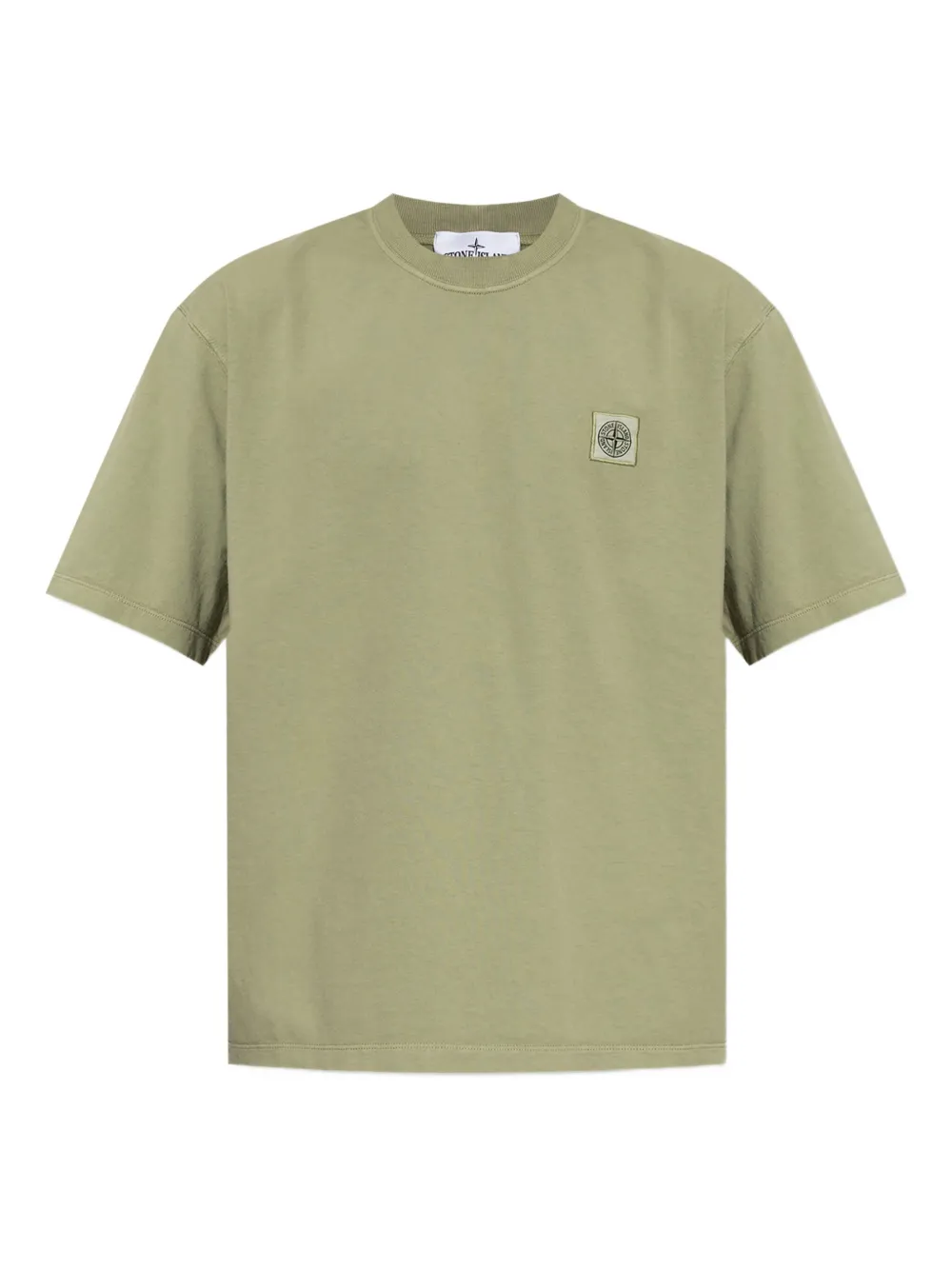 Stone Island logo-patch cotton T-shirt Groen