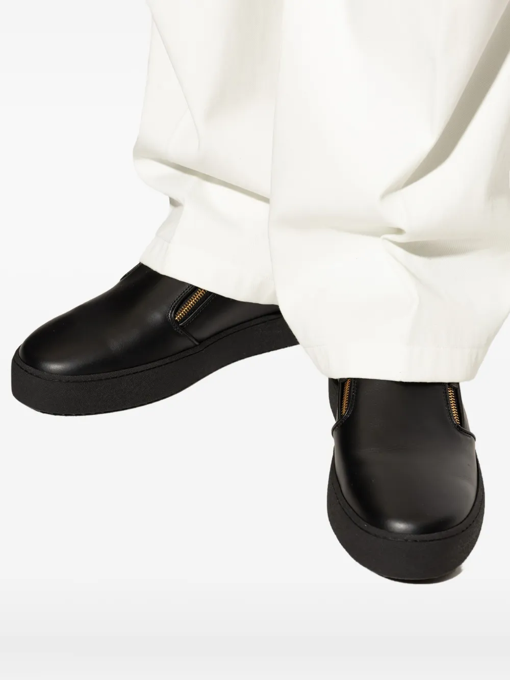 Giuseppe Zanotti zip-detail leather sneakers Black