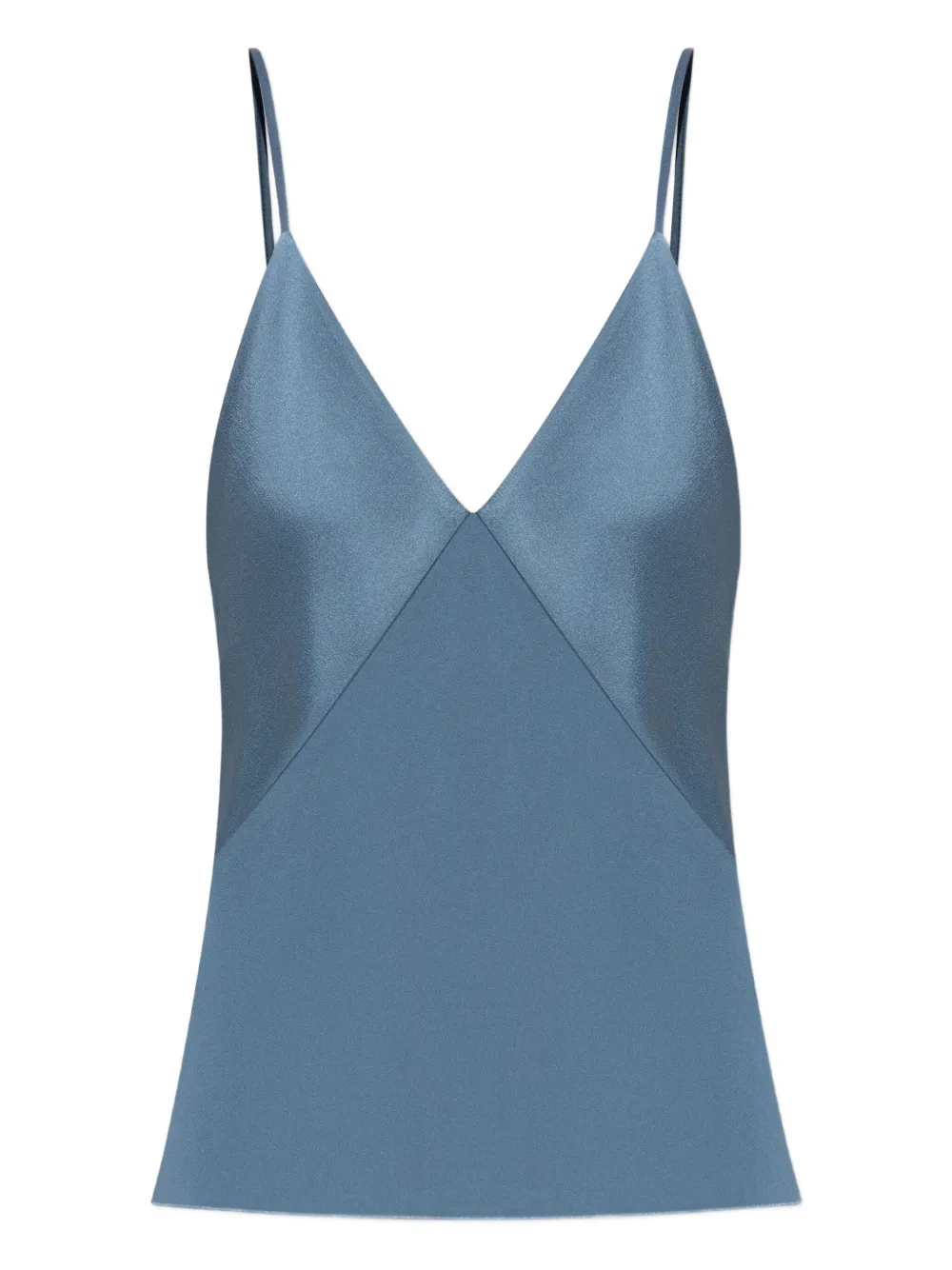 Forte satin-panelled top Blauw
