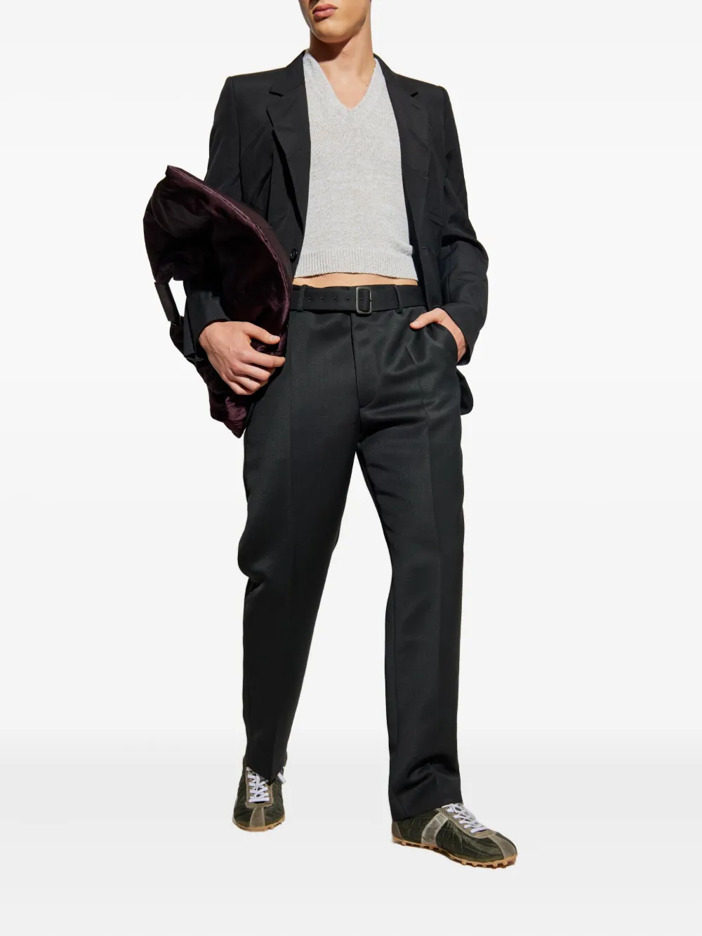MM6 Maison Margiela belted trousers Zwart