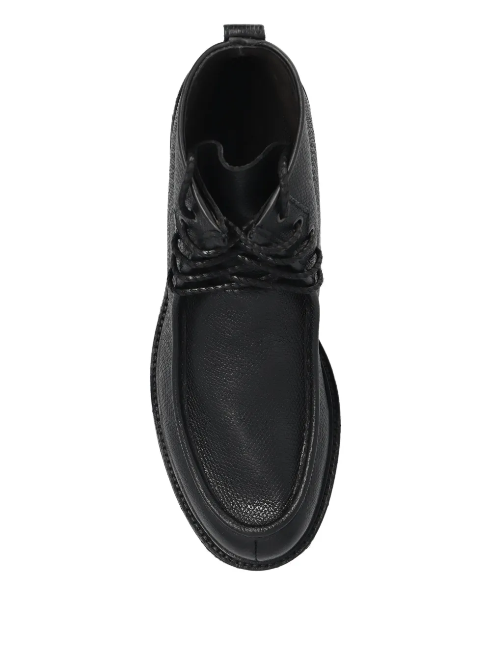 Brioni Leren biker boots met textuur en veters Zwart