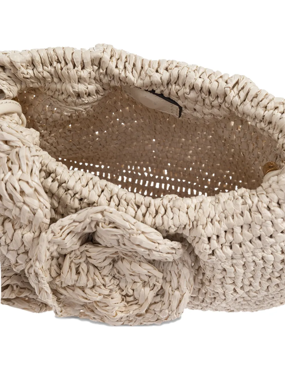 Ulla Johnson Lali rose-detail crochet clutch Beige
