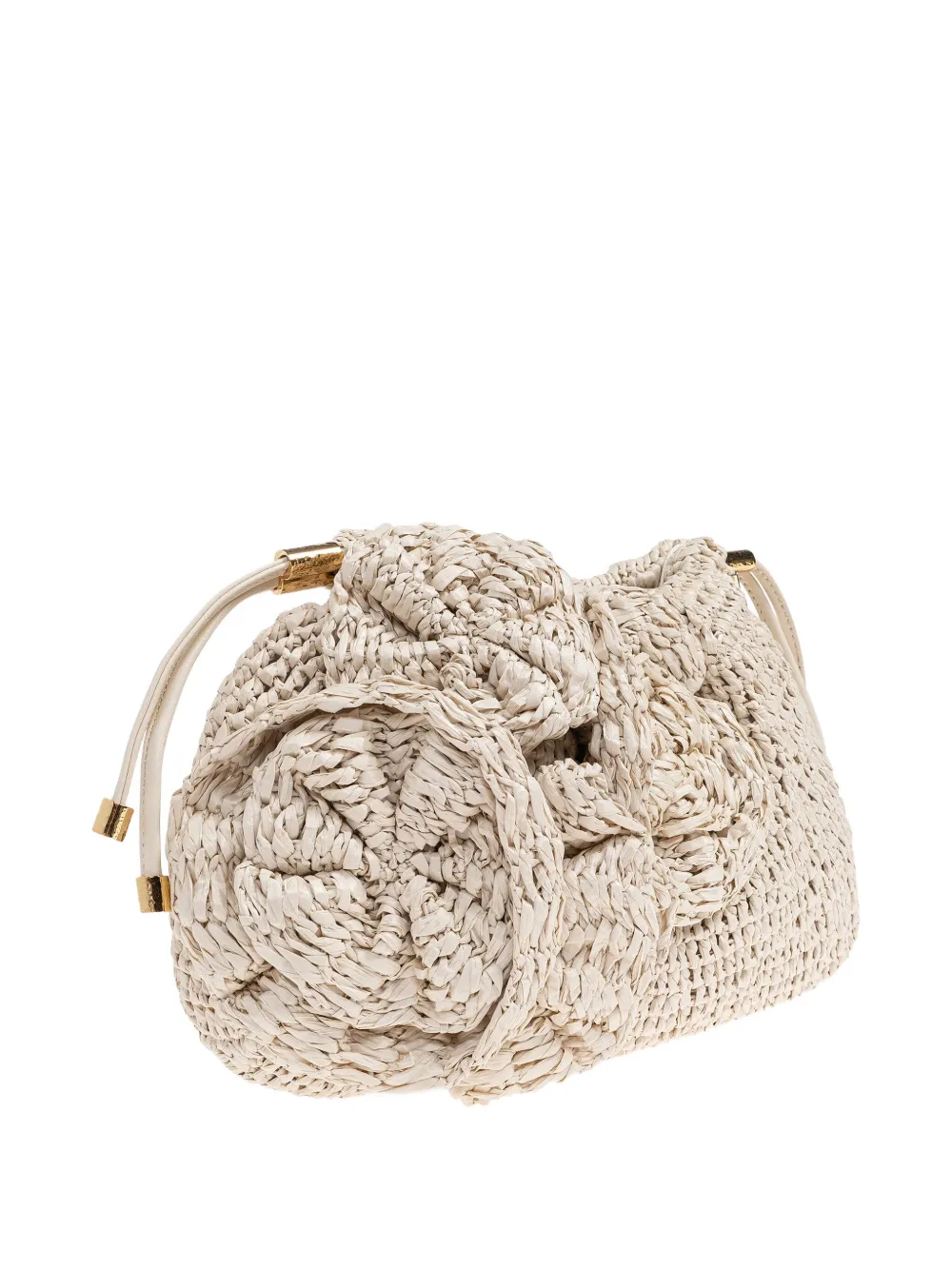 Ulla Johnson Lali rose-detail crochet clutch - Toni neutri