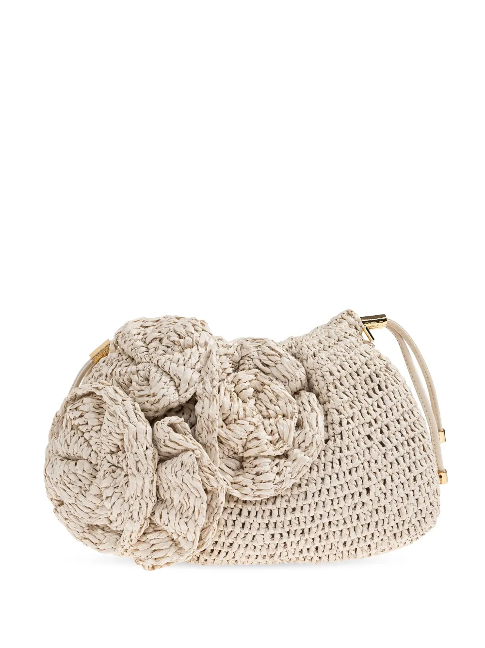 Ulla Johnson Lali Rose-detail Crochet Clutch In Neutral