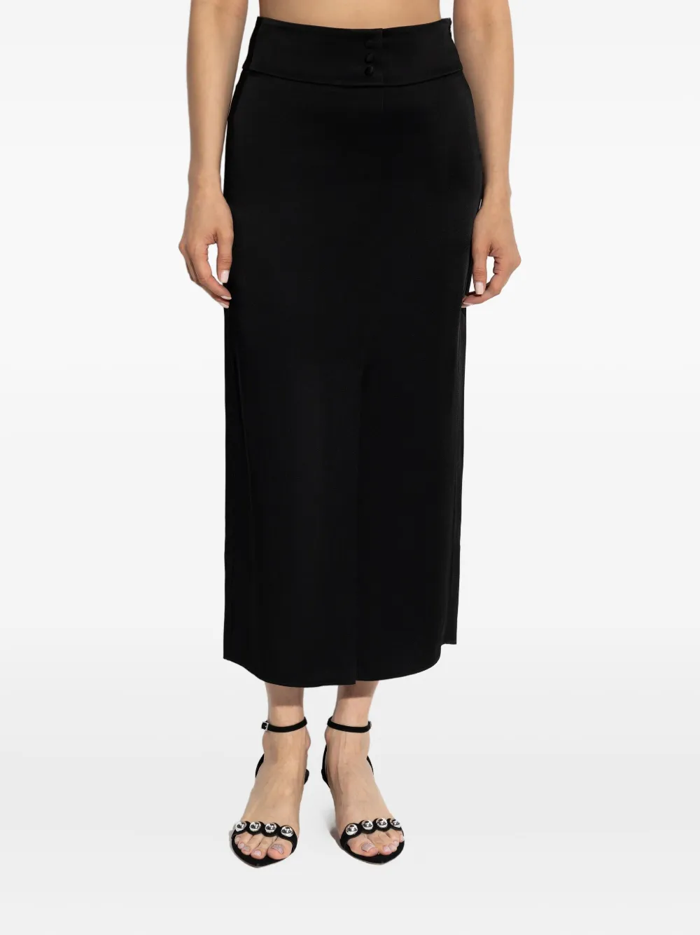 Forte High waist midi-rok Zwart