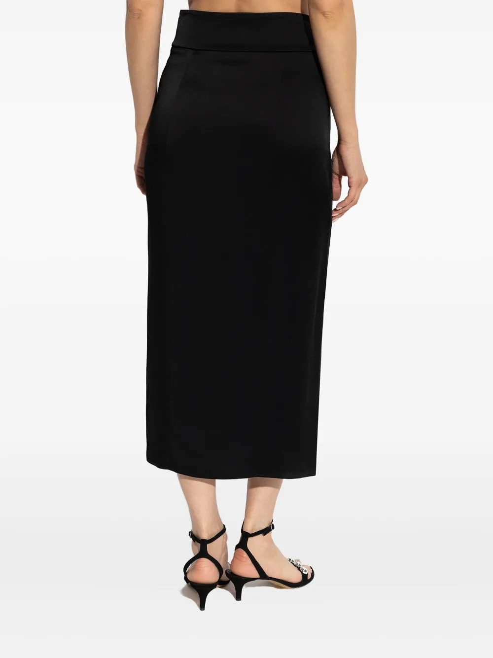 Forte High waist midi-rok Zwart