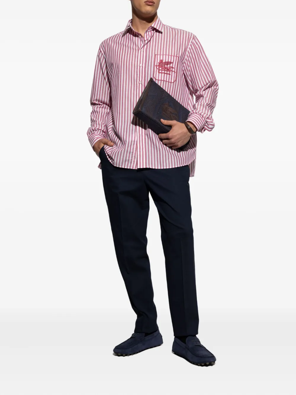 ETRO Overhemd met geborduurd logo Rood