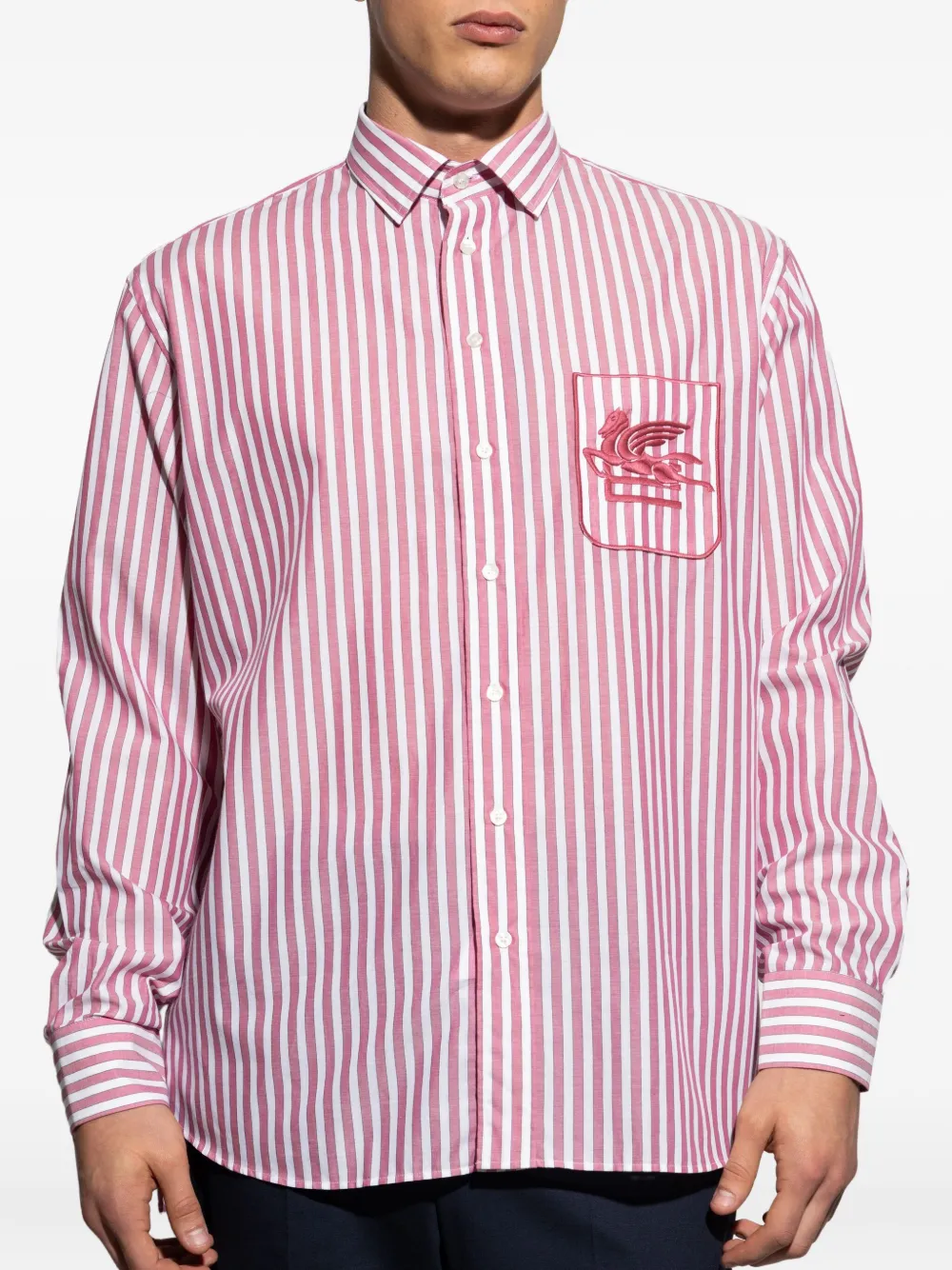 ETRO Overhemd met geborduurd logo Rood