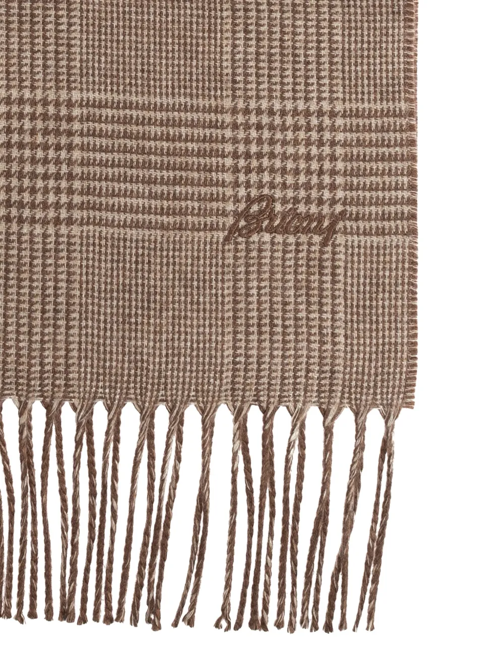 Brioni plaid fringe scarf Bruin