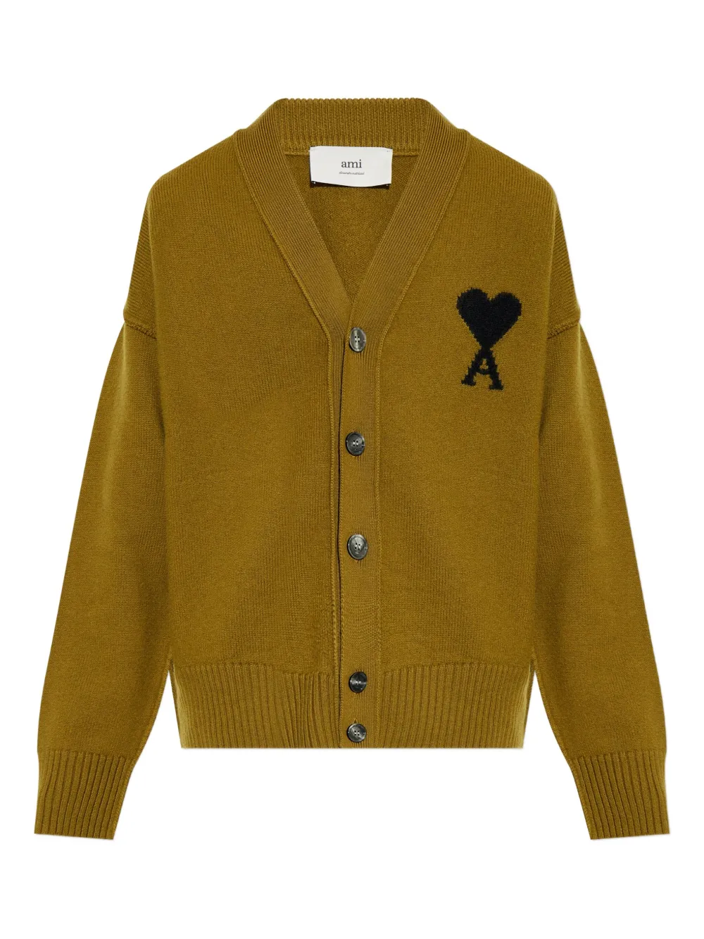 AMI Paris Ami de Coeur wool cardigan Geel