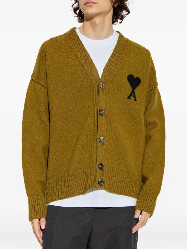 AMI Paris Ami De Coeur カーディガン | イエロー | FARFETCH JP