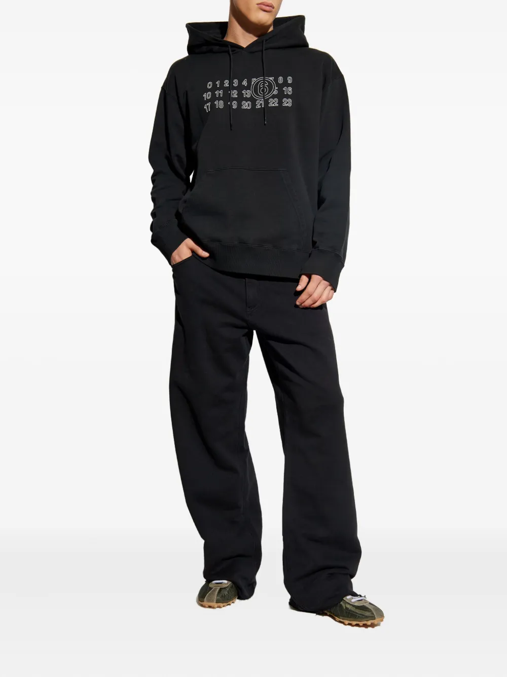 MM6 Maison Margiela Hoodie met nummerprint Zwart