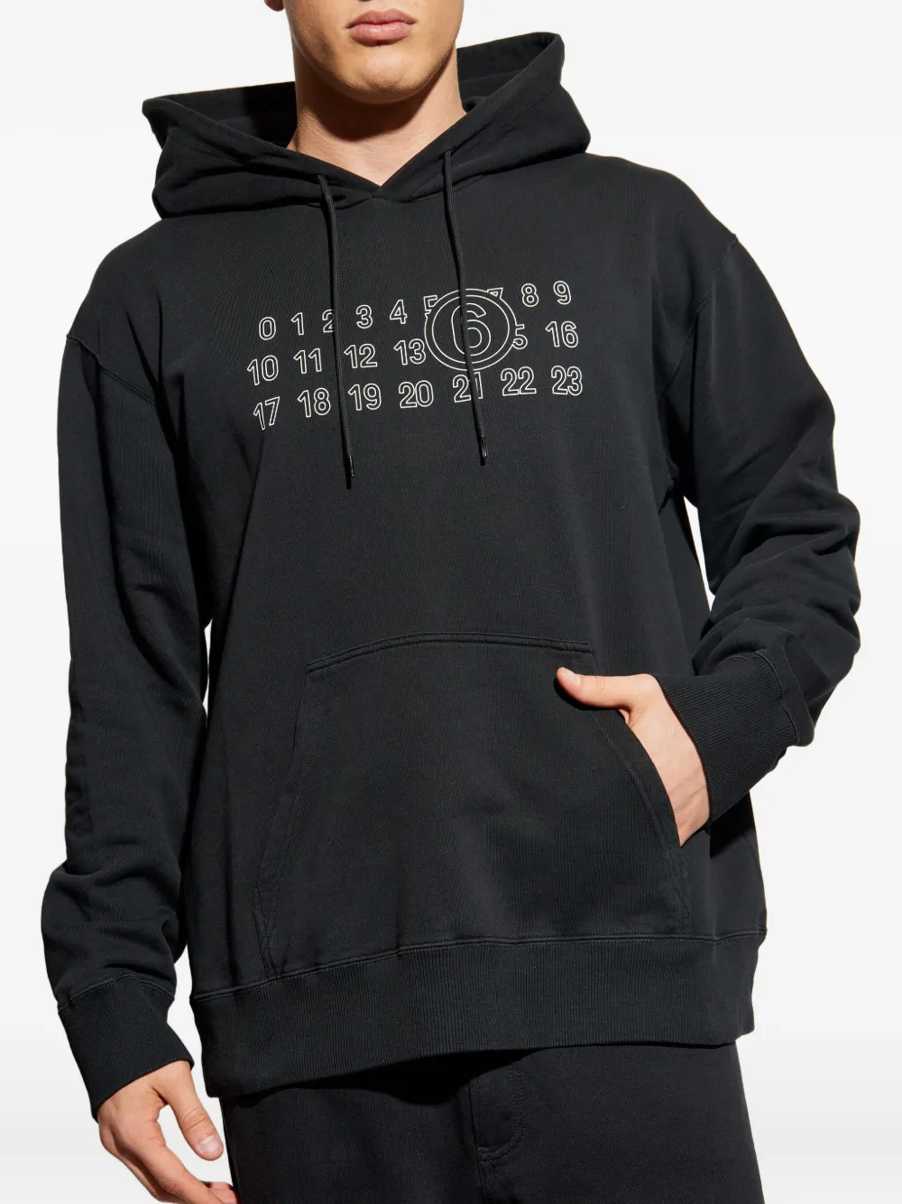 MM6 Maison Margiela Hoodie met nummerprint Zwart