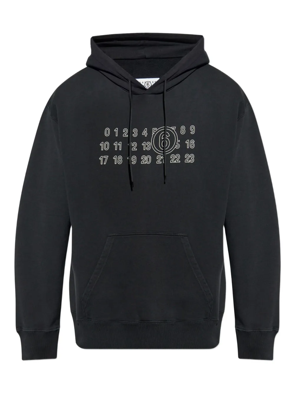 MM6 Maison Margiela number-print hoodie Zwart