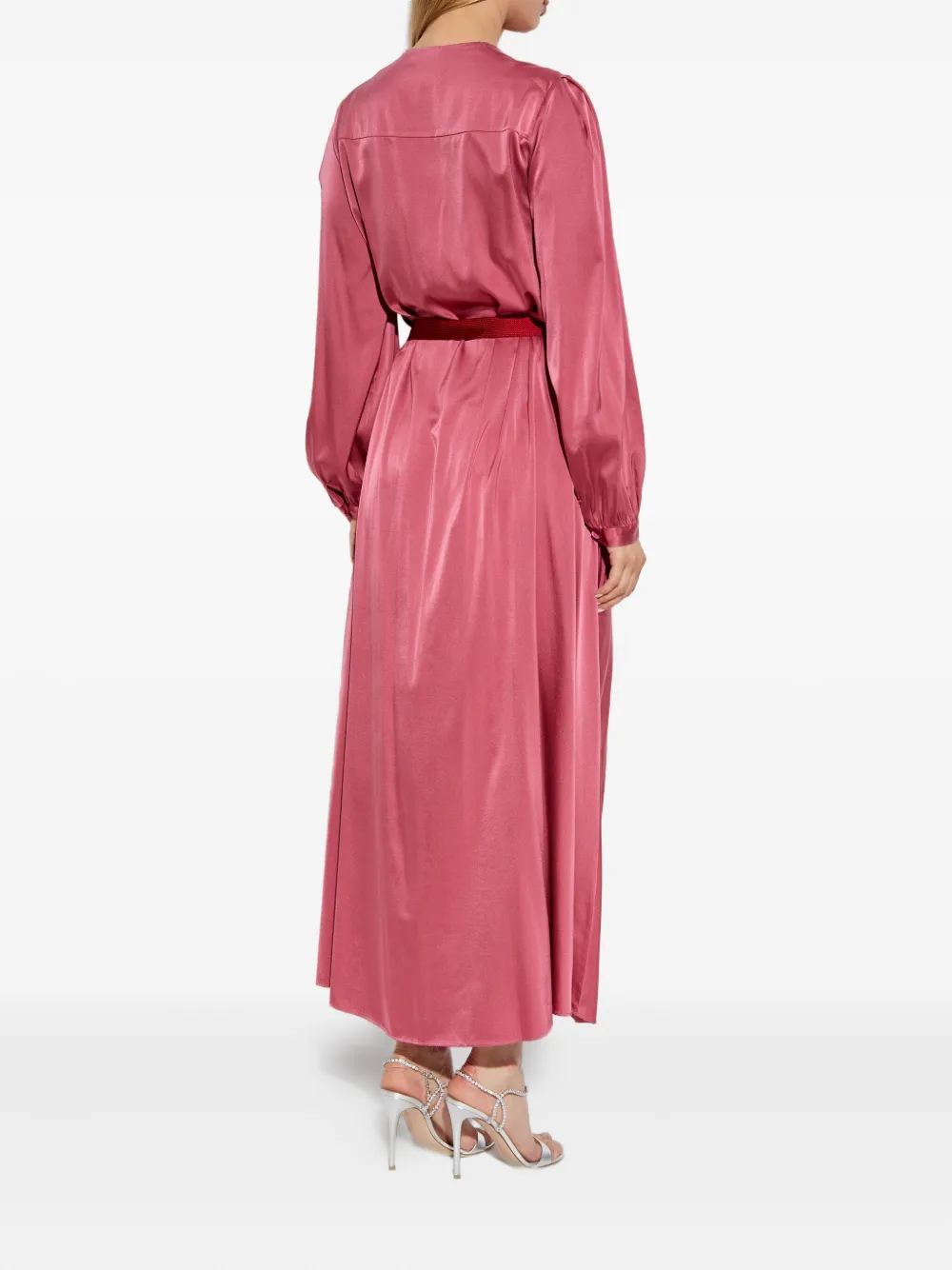 Forte silk-blend V-neck maxi dress Roze