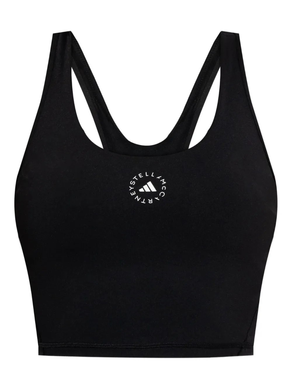 adidas by Stella McCartney racer-back logo-print top | Black | Image 1